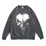 Wiaofellas  -  Skull Pattern Printed Autumn and Winter Men's New Long-sleeved Pullover Round Neck Long-sleeved Sweatshirt