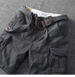 WIAOFELLAS  -  Summer Fashion Retro Workwear Cotton Shorts For Men Heavy Water Wash Multi Pocket Pants Loose Straight Leg Trendy Man Short