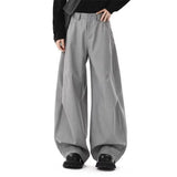 WIAOFELLAS  -  Deep ey Casual Men's Trousers Autumn Winter Straight Leg Wide Leg Drapey Loose Fit Suit Pants Busin Casual Sle