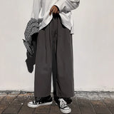 WIAOFELLAS  -  Wide Leg Pants Men Drape Straight Loose Harajuku Vintage Japan Style Ankle-length Trousers Cozy Versatile Black Pantalones Male