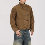 Wiaofellas  -  Winter New Men's Deconstructed Long-Sleeve Jacket American Retro Fashion Trendy High Street Casual Simple Loose Niche Men's Top