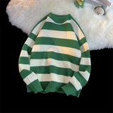 Wiaofellas  -  Men's Winter Sweater Harajuku Fashion Striped Sweter Oversize Pullover Warm Knitted Sweater Men's Clothing