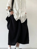 Wiaofellas  -  Summer New Chinese Retro Asymmetrical Casual Pants Men Women Personality Seven-Foot Draping Sensation Workwear Thin Skirt Pants