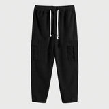 Wiaofellas  -  Autumn And Winter Mens Corduroy Trousers Solid Color Sports Pants Loose Straight Multi-Pocket Work Style Casual Pants For Men