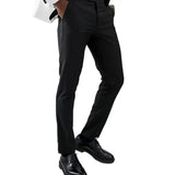 Wiaofellas  -  Black Men Pants With Side Satin Stripe One Piece Slim Fit Formal Male Fashion Clothes Fit Wedding Evening Office Tuxedos