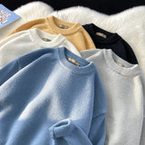 Wiaofellas  -  Harajuku Knitted Sweater New Winter Men Oversized Sweater Korean WomenThick O-Neck Wool Knitted Streetwear Pullover Unisex