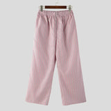 WIAOFELLAS  -  Men Striped Pants Joggers Elastic Waist Oversize Casual Wide Leg Trousers Men Streetwear 2025 Fashion Male Long Pants