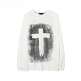 WIAOFELLAS  -  American High Street Dark Heavy Cotton Long Sleeve T-shirt Men Women Fashion Brand Spring Autumn Loose Fit Top Graphic T Shirts