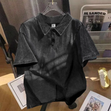 WIAOFELLAS  -  Summer New Men's Y2k Graphic Cotton Short-Sleeved T-Shirt American Retro Fashion Trend Street Hip-Hop Loose Simple Men's Tops