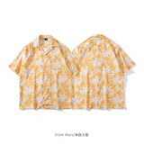 Wiaofellas  -  Short-sleeved Floral Shirt Men's High-end Niche Design Trendy Brand Thin