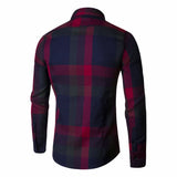WIAOFELLAS  -  Spring and Autumn Youth Men's Korean Version Slim Fit Long Sleeve Casual Plaid Shirt