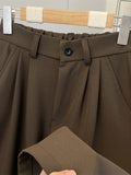 WIAOFELLAS  -  New Summer Men Fashion Solid Color Leisure Suit Shorts Men's Loose Wide-leg Shorts Male High Waist Pockets Short Pants K826