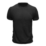 WIAOFELLAS  -  Summer Men's Short Sleeve T Shirts Round Neck Fashionable Style Half Sleeved Top Breathable T-shirt