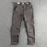 WIAOFELLAS  -  Retro trend woven cotton elastic casual pants men spring and autumn all fit small straight leg pants