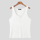 WIAOFELLAS  -  Men Tank Tops Solid Color O-neck Sleeveless Male Vests Summer Streetwear Knitted Fashion Casual Men Clothing S-5XL