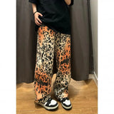 WIAOFELLAS  -  Leopard Printed Baggy Jeans For Men Straight Mens Pants New Male Jeans Pants Work Wear Autumn New Arrival