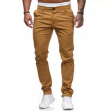 WIAOFELLAS  -  Foreign Trade Autumn New Casual Pants for Men's European and American Style Slim Fit Men's Casual Solid Color Pants