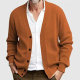 Wiaofellas  -  New Men's Casual Long Sleeved Sweater Cardigan Knitted Coats Vintage Solid Top Spring Autumn Fashione Versatile Jacket