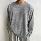 WIAOFELLAS  -  Mens T-Shirt Basic Casual Base T-Shirt Spring And Autumn Daily Pure Color All-Match Simple Thin Long Sleeve Top Men'S Clothing
