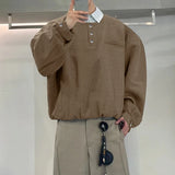 WIAOFELLAS  -  Men Shirt Striped Patchwork Lapel Long Sleeve Loose Men Clothing Streetwear Korean Style Fashion Casual Tops Male Shirts