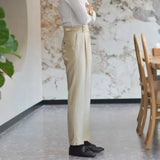 WIAOFELLAS  -  Spring Autumn Fashion Italian Naples Suit Pants For Men Smart High Waist Straight Trousers Business Casual Solid Slim Fits Pant