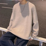 WIAOFELLAS  -  Mens Sweaters Fashion Casual Loose O Neck Oversize Harajuku Streetwear Knitwear Outwear