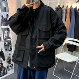 WIAOFELLAS  -  Men's Spring And Autumn Functional Tooling Jacket Loose All-Match Multi-Pocket Field Survival Casual Jacket Top