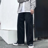 Wiaofellas Trend Tooling Pants Street Retro Men's Stitching Casual Loose Wide-leg Straight Pants Casual Pants Men