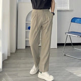 Wiaofellas  -  Male Trousers Office Wide Business Tailoring Straight Men's Casual Pants Plus Size Aesthetic Hot Low Price Stylish Regular Fit
