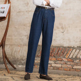 WIAOFELLAS  -  High Quality Jeans Men Dress Trouser Straight Leg Pant Naples Fashion Casual High Waist Straight Leg Jeans Men Trouser