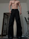 WIAOFELLAS  -  American High Street Casual Pleated Knife West Pants Men's Summer CleanFit Loose Straight Pants Drapey High-End Feelings Pants