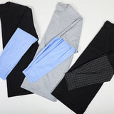 WIAOFELLAS  -  Japanese Korean Casual Sweatshirts Men Straight Base Shirt Splicing Striped Sleeves Fake Two-piece Solid Color Pullover T-shirt