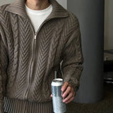 WIAOFELLAS  -  New autumn and winter thick knitted sweater versatile cardigan sweater loose American men's Korean jacket trendy