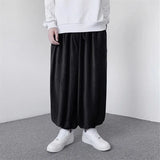 WIAOFELLAS  -  Spring Autumn Casual Pants Men Solid Loose Harem Pants Elastic Waist Wide Leg Trousers Male Harajuku Jogging Sports Trousers Man