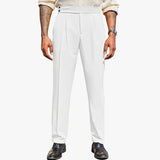 WIAOFELLAS  -  Mens Formal Straight Pants Business Side Buckle Casual Pants Classic Fashion British Style Elegant Trousers Men'S Clothing 2025