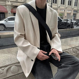 WIAOFELLAS  -  Jacket Man British Elegant Suit Jacket Casual Fashion Texture Daily High-End Jackets Trendy Temperament Outerwear Men'S Clothing