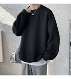 WIAOFELLAS  -  American Style Men's Crew Neck Sweatshirt Basic Pullover Harajuku Sweatshirt Long Sleeve T-shirt Fashion Men's Clothing 5XL