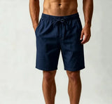 Wiaofellas  -  Men American Summer Linen Shorts Thin Cotton Linen Loose Plus Size Casual Five Inch Drawstring Shorts