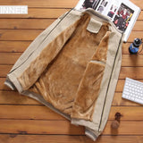 WIAOFELLAS  -  Autumn Winter Men's Coat Lamb Cashmere Plus Cashmere Work Jacket Thickening Fashion Casual Loose Men's Warm Fleece Lined Jacket