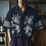 WIAOFELLAS  -  Men Shirt Printing Lapel Short Sleeve Button Loose Casual Male Shirts Streetwear 2025 Summer Leisure Men Clothing S-5XL