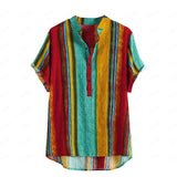 WIAOFELLAS  -  Summer New Fashion All-Matching Trendy, Personalized and All-Match Men's Multi-Color Shirt