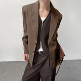 WIAOFELLAS  -  Men Striped Blazer Lapel Long Sleeve Button Casual Male Suit Streetwear Elegant Fashion Thin Coats Men Blazer S-5XL