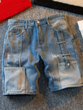 WIAOFELLAS  -  Denim Shorts for Men's Cargo Pants Large Pockets Casual Fashion Wide Short Pants Baggy Bermuda Jeans Male Jeans Pants B03