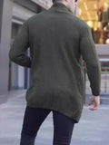 Wiaofellas  -  Autumn Men Casual Fashion Cardigan Sweater Elegant Solid Color Knit Coat Hombre Tops Male All-match Outwear Men's Clothing