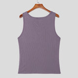 WIAOFELLAS  -  Men Tank Tops Solid Color O-neck Sleeveless Male Vests Summer Streetwear Knitted Fashion Casual Men Clothing S-5XL