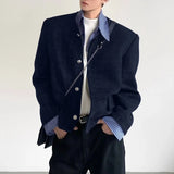 WIAOFELLAS  -  Men Jackets Patchwork Lapel Long Sleeve Button Casual Coats Men Streetwear Korean Style Fashion Male Jackets S-5XL