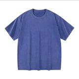Wiaofellas  -  Washed T-shirts for Old Retro Trendy Brands in High Street Summer Short-sleeved Men