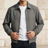 Wiaofellas  -  New Casual Mens Plaid Printing Jackets Autumn Vintage Zip-up Turn-down Collar Jacket Coat Daily Leisure Men Long Sleeve Cardigan