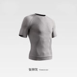 Wiaofellas  -  Men's Fitness Short Sleeve T-Shirt Summer Running Quick Dry Breathable Knit Tee Men Sports Skinny T-shirt Outdoor