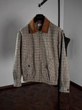 WIAOFELLAS  -  Classic Lapel Patchwork Jackets For Mens Spring Trendy Zip-up Slim Fit Outerwear Men Stylish Plaid Printed Jacket Coats